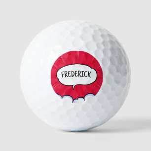 Stripboek grappige gepersonaliseerde naam trendy golfballen