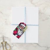 Stripboek Kerstman/Kerstmis Cadeaulabel (Met Touw)