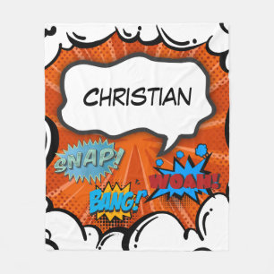 Stripboek Pop Art Bang Custom Fleece Deken