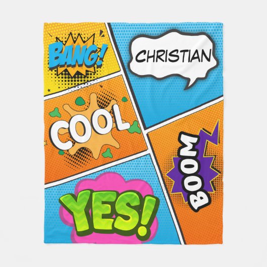 Stripboek Pop Art Bang Custom Fleece Deken (Voorkant)