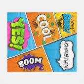 Stripboek Pop Art Bang Custom Fleece Deken (Voorkant (Horizontaal))