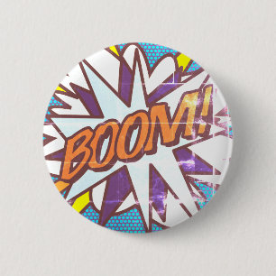 Stripboek Pop Art BOOM! retro Ronde Button 5,7 Cm