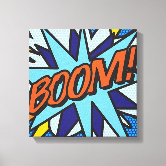 Stripboek Pop Art BOOM Superheld Canvas Afdruk (Voorkant)