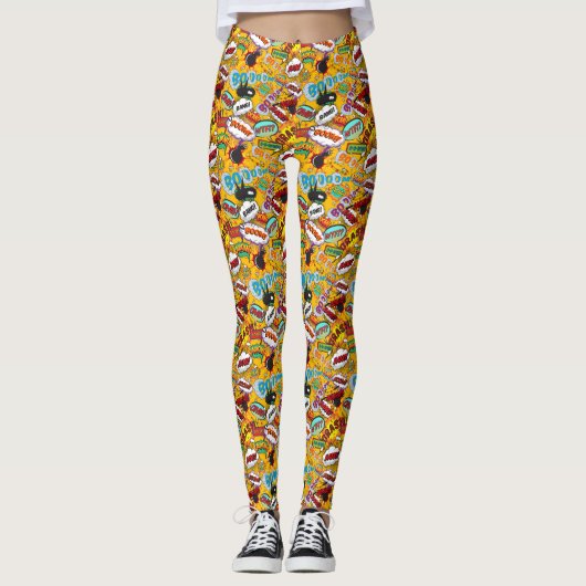 Stripboek Pop Art Explosies Leggings (Voorkant)