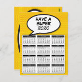 Stripboek Pop Art Speech Bubble 2020 Kalender Briefkaart (Voorkant / Achterkant)