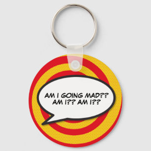 Stripboek Pop Art-spreekwolk Sleutelhanger