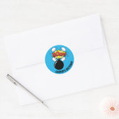 Stripboek Super Hero Verjaardag Boom Bomb Ronde Sticker (Envelop)
