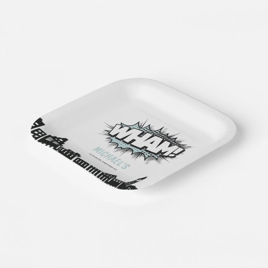 Stripboek Superheld Verjaardag Papieren Bordje (Gebogen)