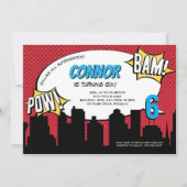 Stripboek Superheld Verjaardagsfeest Kaart (Voorkant)