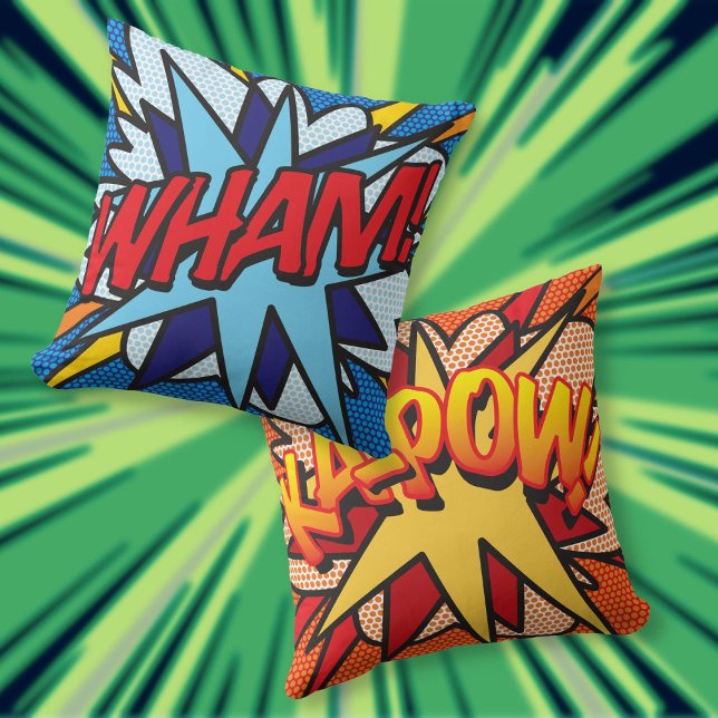 Stripboek WHAM! KA-POW! Kussen (Comic Book WHAM KA-POW Modern Fun Throw Pillow)