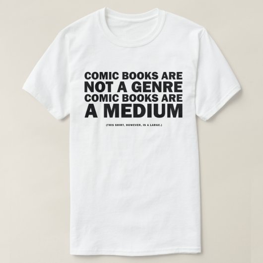 Stripboeken zijn geen genre t-shirt (Design voorkant)