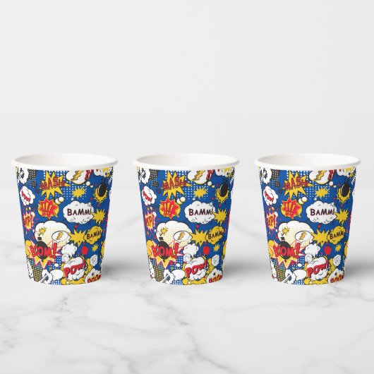 Stripboekpatroon  papieren bekers (Multi)