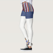 Stripe Blue Penguin Legging  (Links)