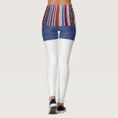 Stripe Blue Penguin Leggings (Achterkant)