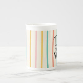 Stripe Bone China Mok
