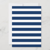 Stripe bruiloft uitnodiging sjabloon blauwe marine (Achterkant)