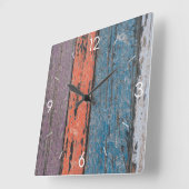 Stripe Design Rustieke Country Houten Decor Vierkante Klok (Hoek)