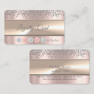 Stripe, Diamants Argentés Carte de Fidélité Rose