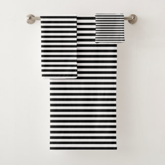 Stripe doekset - zwart/wit bad handdoek