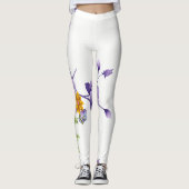 Stripe Floral Paarse Leggings (Voorkant)