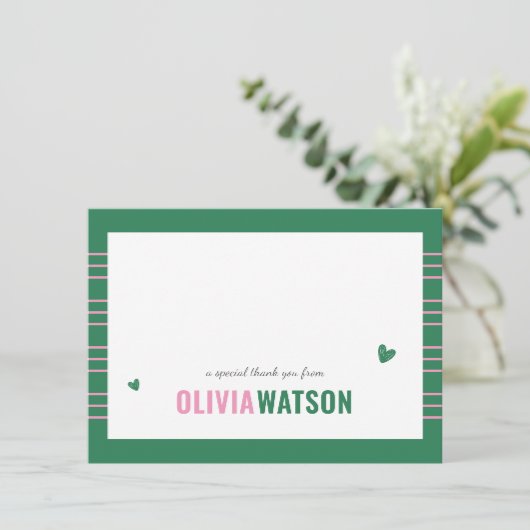 Stripe Gepersonaliseerde naam Bedankt Waardering Feestdagenkaart (Staand voorkant)