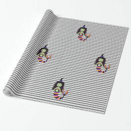 Stripe Halloween Mermaid Witch WRAP Cadeaupapier