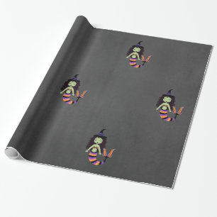 Stripe Halloween Mermaid Witch WRAP Cadeaupapier