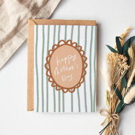 Stripe Hand Drawn Lijst Happy Moederdag Bedankkaart