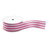 Stripe lengterichting smal lint, warm roze wit grosgrain lint (Spoel)