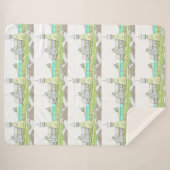 Stripe Lighthouse Sherpa Blanket Deken (Voorkant (horizontaal))