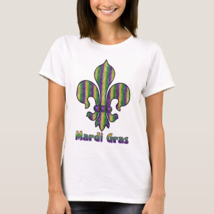 Stripe Mardi Gras Fleur de lis T-shirt