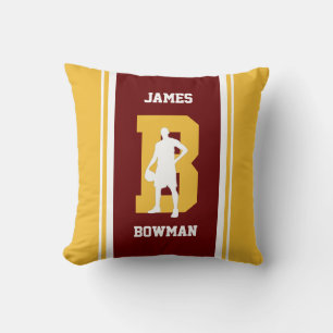 Stripe Maron en Gold Basketball Sierkussen