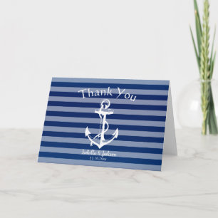 Stripe Nautical Design - Dank u Bedankkaart