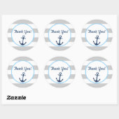 Stripe nautische anker gunst dank u Label Sticker (Vel)