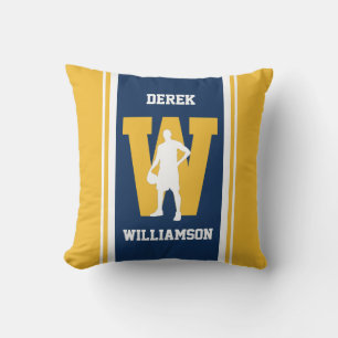 Stripe Navy en Gold Basketball Sierkussen