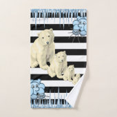 Stripe noir et blancSérie de serviettes de bain de (Serviette à main)