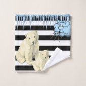 Stripe noir et blancSérie de serviettes de bain de (Gant de toilette)