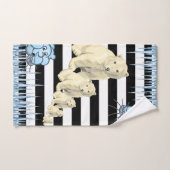 Stripe noir et blancSérie de serviettes de bain de (Serviette à main)