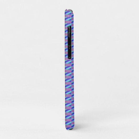 Stripe Paars en Blue Pattern Case-Mate iPhone Case (Achterkant/links)