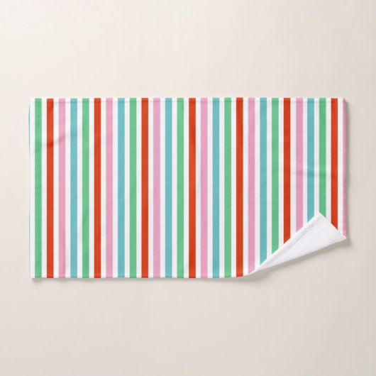 Stripe patroon | Moderne kleurrijke kerstkaf Handdoek (Handdoek)