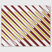 Stripe Pattern Gold Glitter Dark Red Burgundy Cool Cadeaupapier (Vlak)