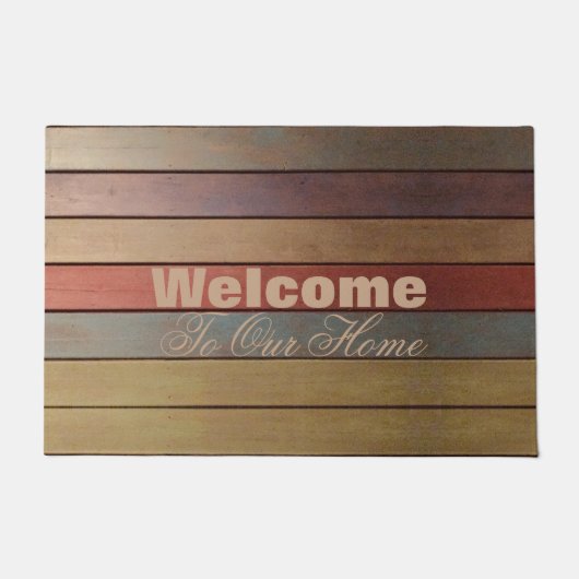 Stripe Print Welkom Deurmat (Voorkant)