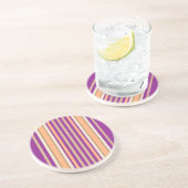 Stripe reeks — Paars & Tan-onderzetter Zandsteen Onderzetter (Zijkant)