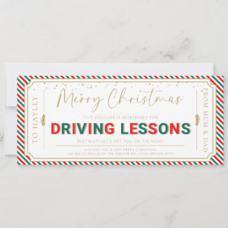 Stripe Rijlessen Kerstcadeaubon Card Kaart