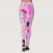 Stripe roze harten Lipstick Leggings (Achterkant)