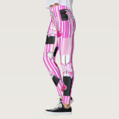 Stripe roze harten Lipstick Leggings (Links)