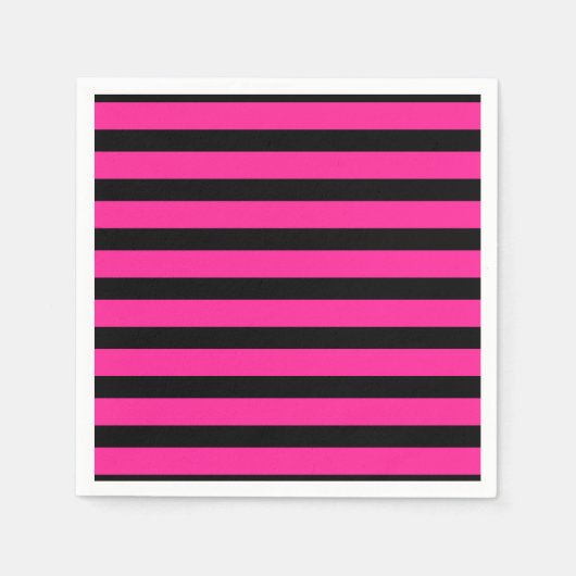 Stripe strips voor hot-roze en zwarte Mode Servet (Voorkant)