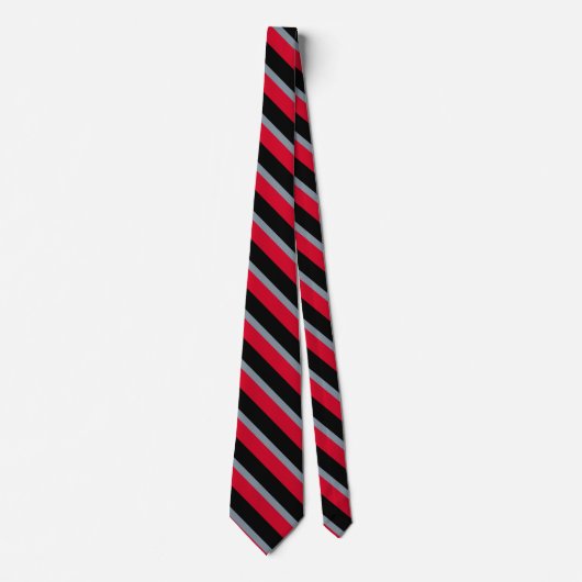 Stripe Stropdas van Black Grey en Red University (Voorkant)
