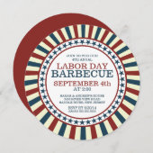  Stripe Summer Barbecue Party Kaart (Voorkant / Achterkant)