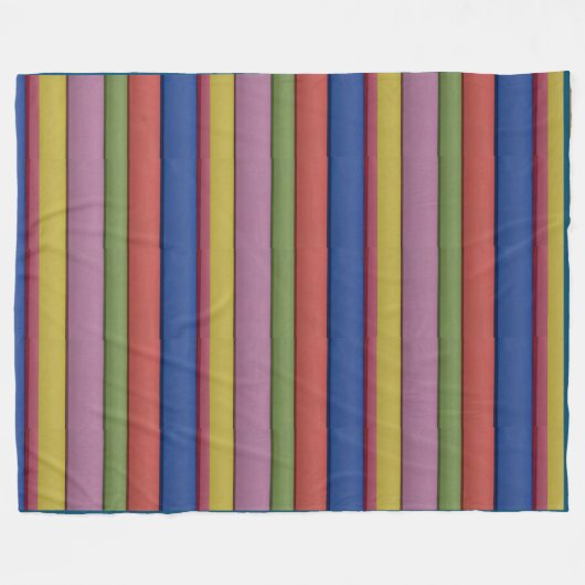 Stripe Unieke kleuren Groen Blauw Roze Geel Fleece Deken (Voorkant (Horizontaal))